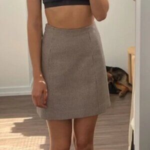 Aritzia Babaton Modern Mini Skirt Check Plaid Size 0